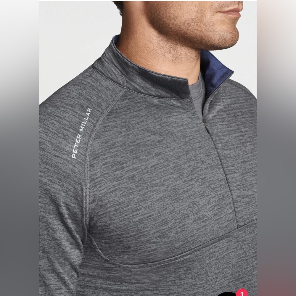 Peter Millar- Maven Performance 1/4 Zip- Color/Iron- Large- Excellent Condition! - Picture 2 of 9